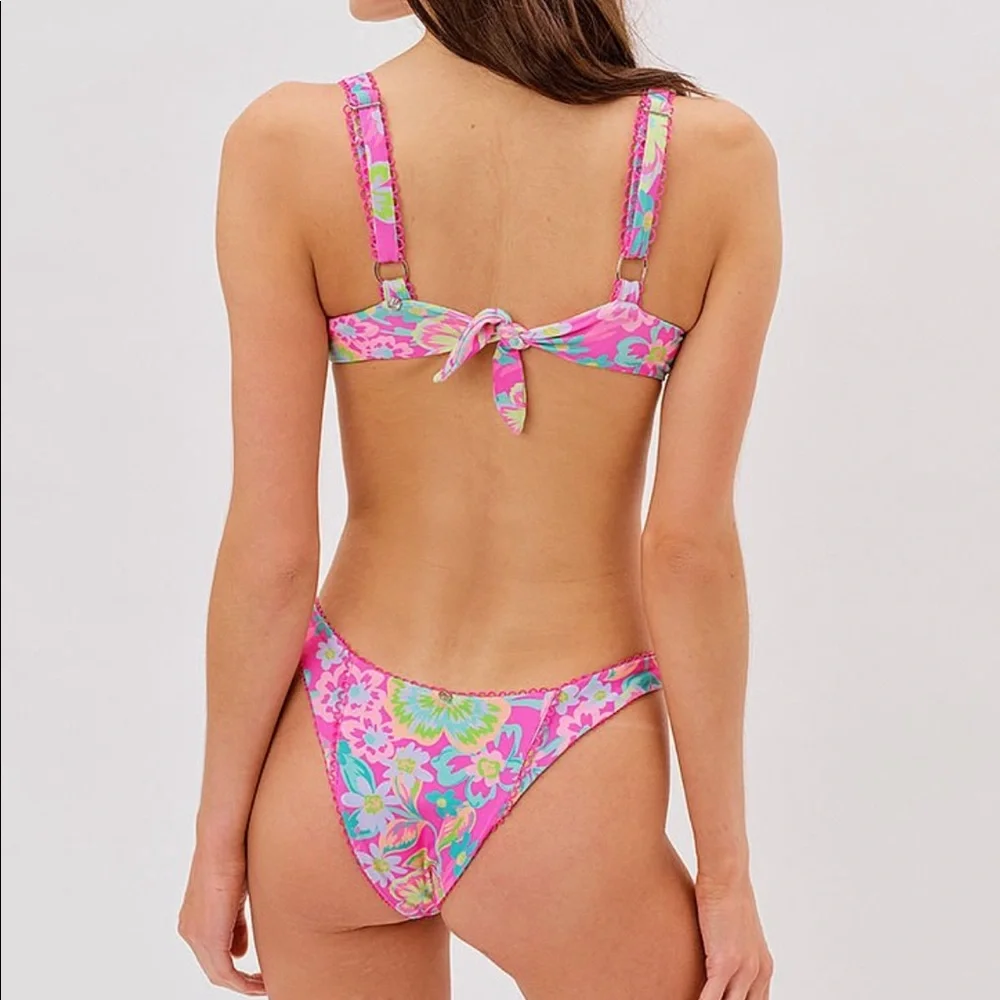 2 PIECE FOR LOVE & LEMONS Lizzy Floral Underwire Swim Top & Bottom set - Picture 7 of 16